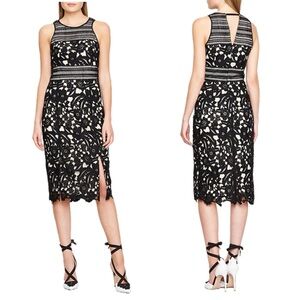NWT Karen Millen Black Floral Lace Evening Dress Size US 4